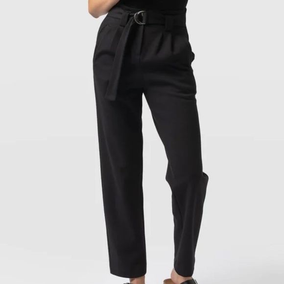 saint + Sofia Pants - Saint + Sofia Noho Black High waisted paper bag Pants 12
